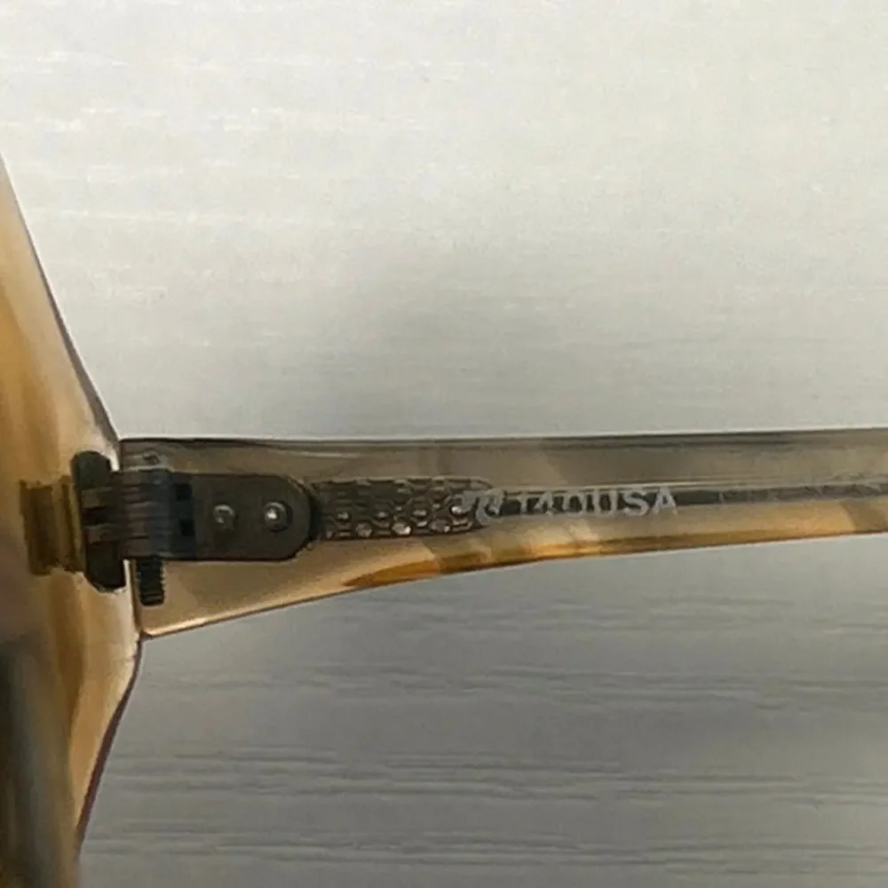 Vintage Translucent Amber Eye Glass Frames70’s-80’s, Oversized 54 17 140, USA